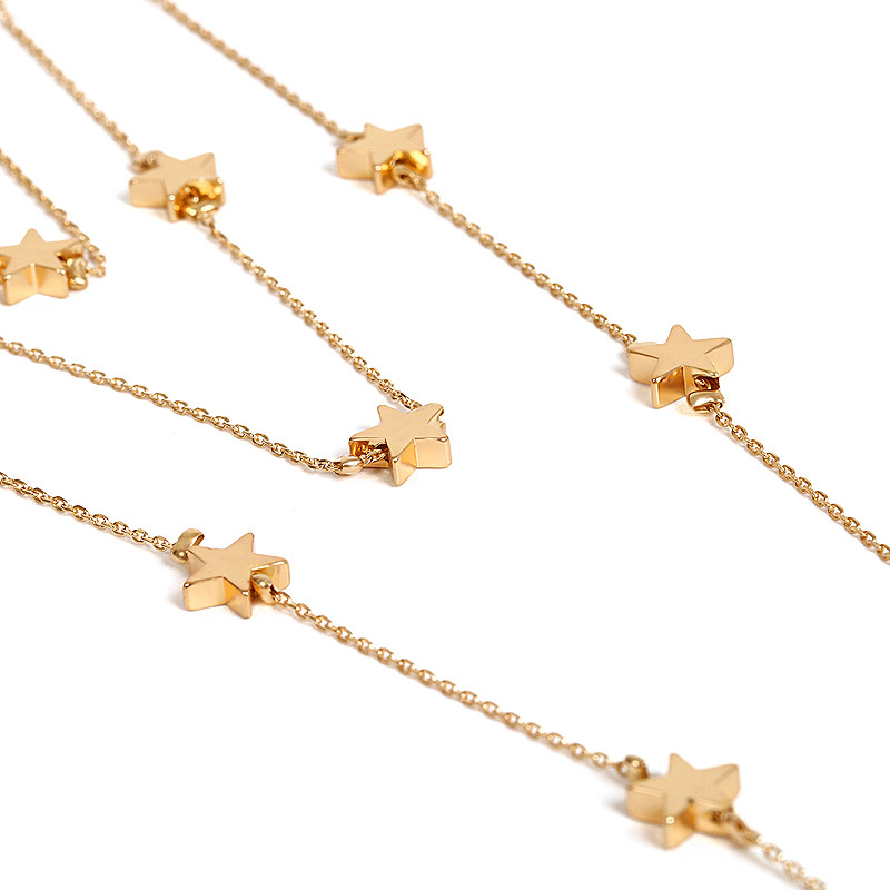 Wholesale Multi layer Gold Tone Star Necklace JR Fashion Accessories